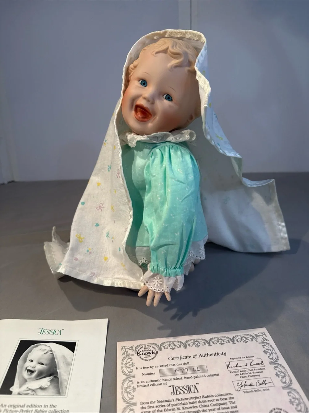 Edwin Knowles Jessica Infant Doll COA